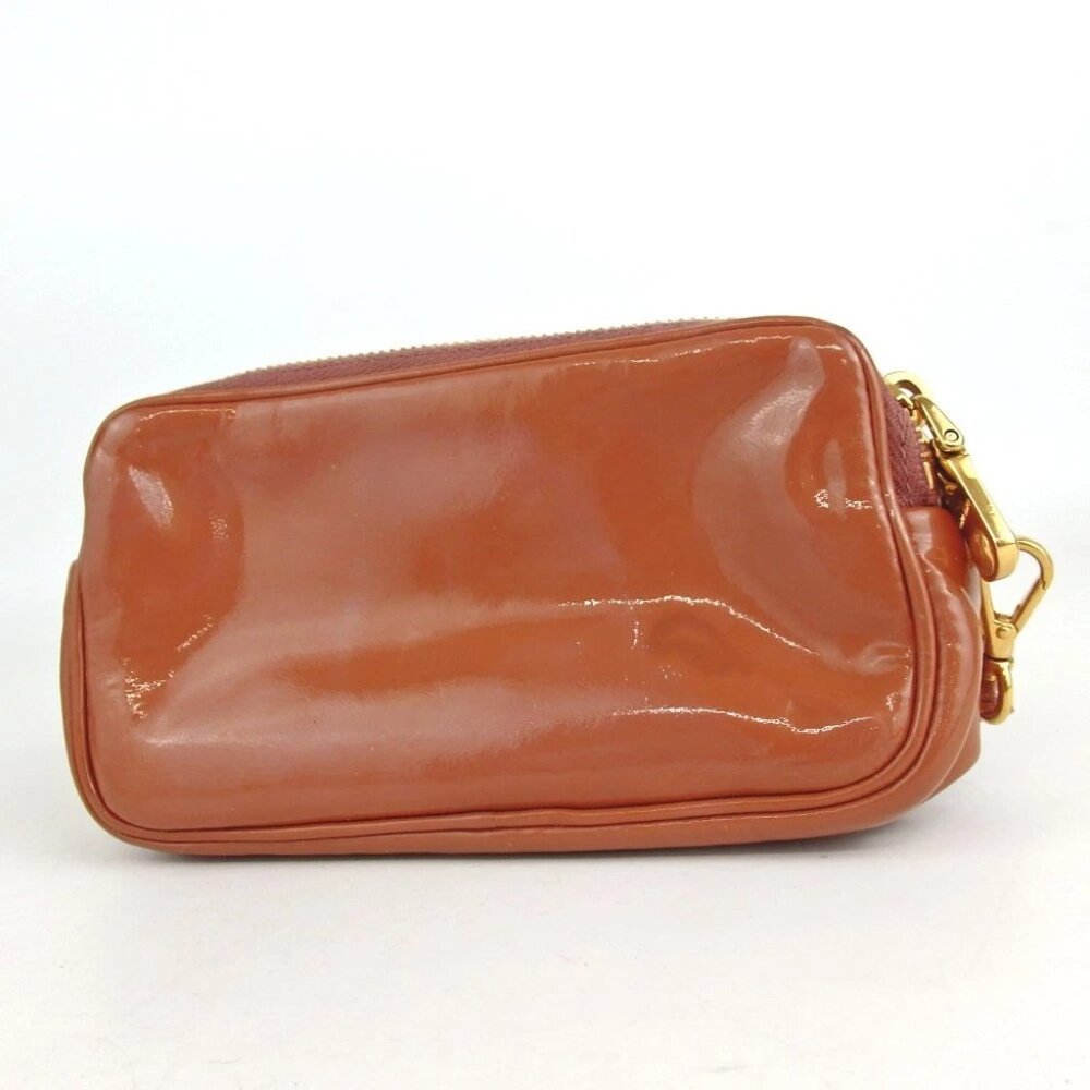 Authentic miu miu ribbon pouch with strap patent leather [Used] - Picture 2 of 10